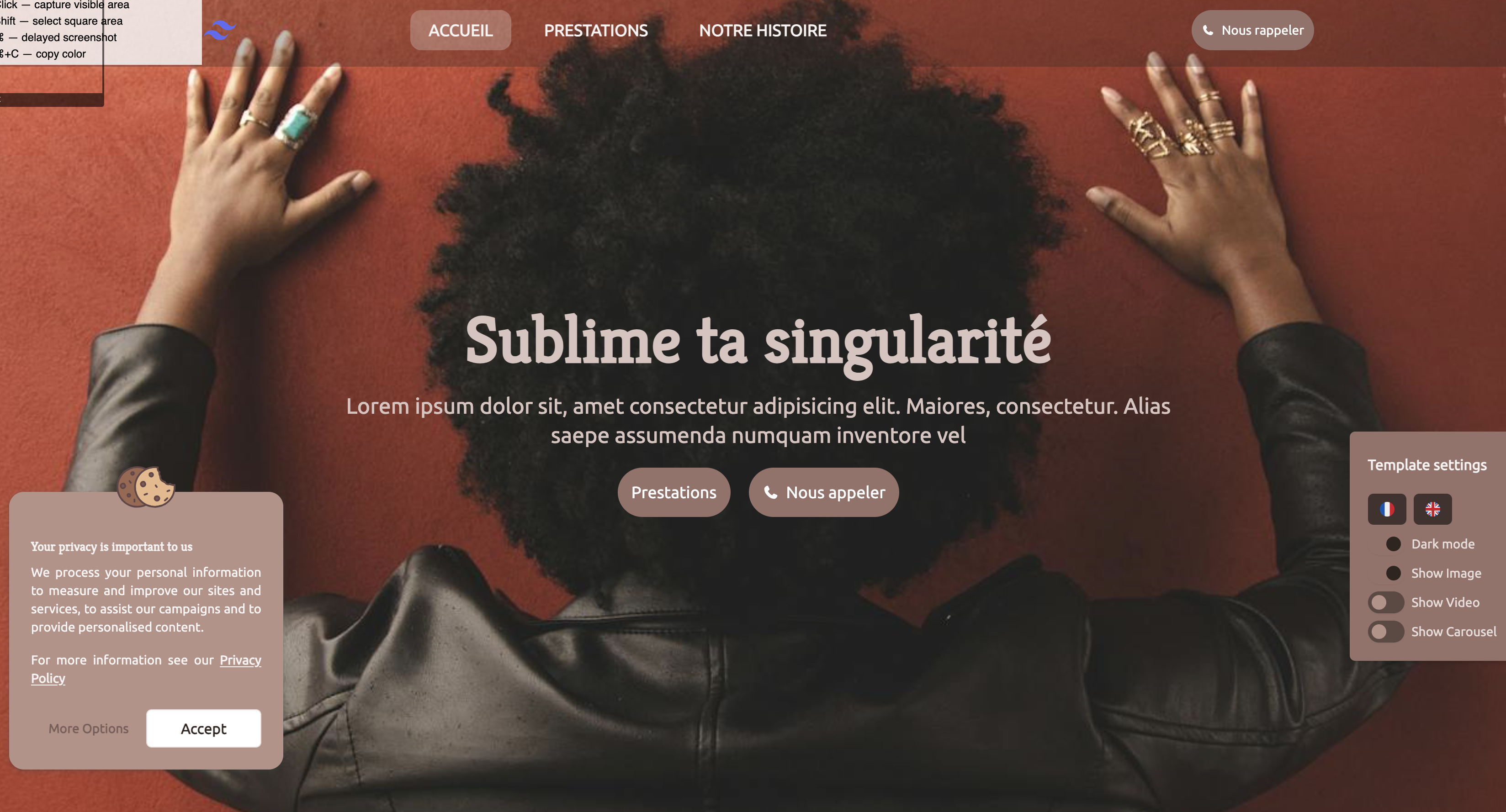 Homepage of La Beauté D'Ineiah website